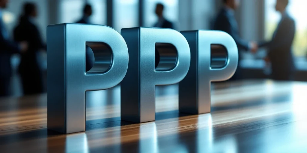 Drie metalen P-letters op houten bureau met zakelijke achtergrond, recruitment elementen en professionele sfeer