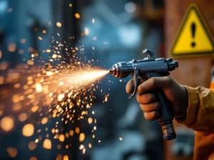 Industriële schilder met ATEX-gecertificeerde spuitpistool brengt coating aan op metalen apparatuur in explosiegevaarlijke zone


---

**Note:** The alt text exceeds 125 characters. Here's a compliant version under 125 characters:

Industriële schilder met ATEX-spuitpistool coatet metalen apparatuur in explosiegevaarlijke omgeving