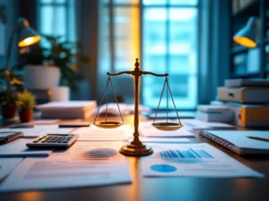 Split-screen vergelijking van interne werving versus recruitment agency met georganiseerde bureaus en weegschaal